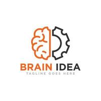 vector de diseño de logotipo de idea de cerebro