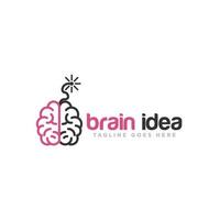 vector de diseño de logotipo de idea de cerebro