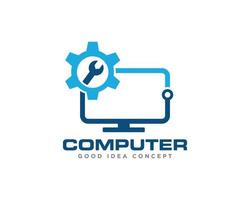 Computer Technology Logo Icon Design Vector