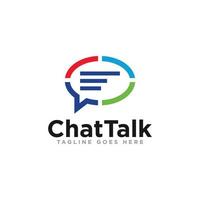 Chat Communication Logo Design Vector