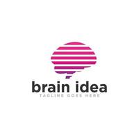 vector de diseño de logotipo de idea de cerebro