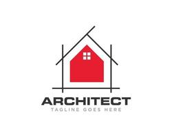 vector de diseño de logotipo de construcción de arquitecto