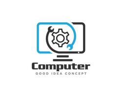 Computer Technology Logo Icon Design Vector