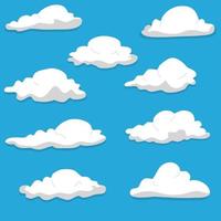 Cartoon clouds collection vector