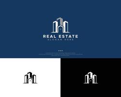 plantilla de diseño de logotipo inmobiliario mínimo vector