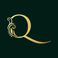 Elegant Initial Golden Q vector