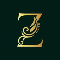 Elegant Initial Golden Z vector