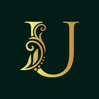 Elegant Initial Golden U vector