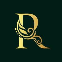 Elegant Initial Golden R vector