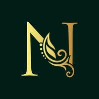 Elegant Initial Golden N vector