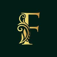 Elegant Initial Golden F vector