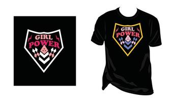 girl power vector arte vintage logotipo t-shirt-design