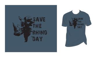 Save the rhino day natural balance, vector, iconic vintage, typography, unique, corporate, t-shirts design vector