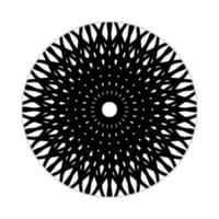 diseño de mandala con forma abstracta. vectorial en blanco y negro. concepto de motivo de adorno y decoración. plantilla para papel tapiz, patrones, alfombras, textiles y sin costuras vector