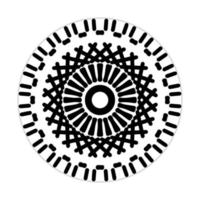 mandala design with abstract shape. black and white vector. ornament and decoration motif concept. template for wallpaper, patterns, carpet, textile and seamless vector