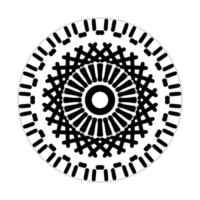 diseño de mandala con forma abstracta. vectorial en blanco y negro. concepto de motivo de adorno y decoración. plantilla para papel tapiz, patrones, alfombras, textiles y sin costuras vector