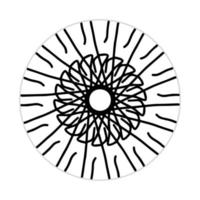mandala design with abstract shape. black and white vector. ornament and decoration motif concept. template for wallpaper, patterns, carpet, textile and seamless vector