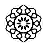 diseño de mandala con forma abstracta. vectorial en blanco y negro. concepto de motivo de adorno y decoración. plantilla para papel tapiz, patrones, alfombras, textiles y sin costuras vector