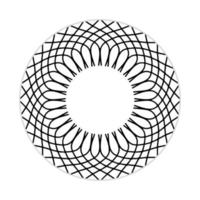 diseño de mandala con forma abstracta. vectorial en blanco y negro. concepto de motivo de adorno y decoración. plantilla para papel tapiz, patrones, alfombras, textiles y sin costuras vector