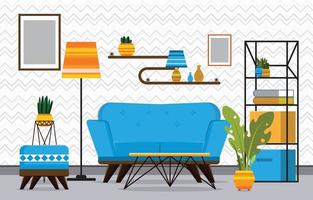 Retro Interior Background vector