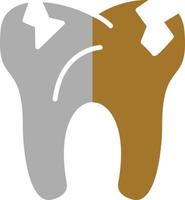 estilo de icono de diente roto vector