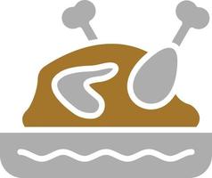 estilo de icono de pollo asado vector