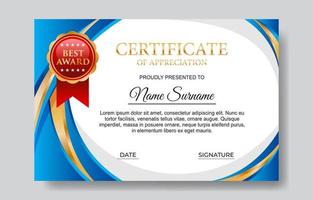 Modern Certificate of Appreciation Template with Toga Hat vector