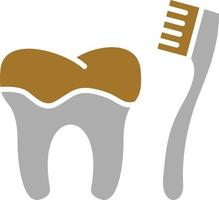 limpieza de dientes con estilo de icono de cepillo vector