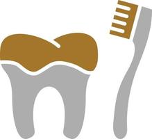 Cleaning Tooth with Brush Icon Style vector