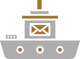 estilo de icono de barco de correo vector