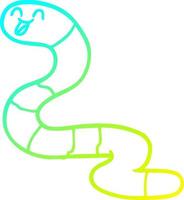 cold gradient line drawing cartoon worm vector