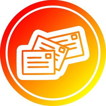 pila de letras circulares en espectro de gradiente caliente vector