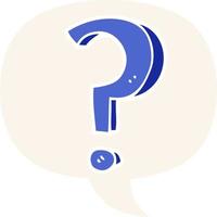 cartoon question mark and speech bubble in retro style vector