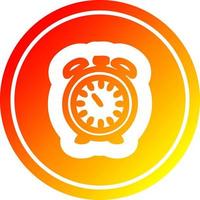alarm clock circular in hot gradient spectrum vector