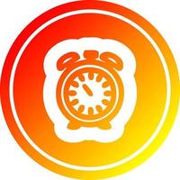 alarm clock circular in hot gradient spectrum vector