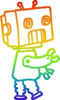 rainbow gradient line drawing cartoon robot vector