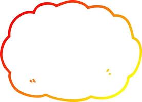 warm gradient line drawing cartoon cloud vector