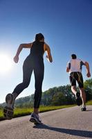 Young couple jogging photo