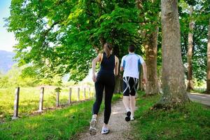 Young couple jogging photo