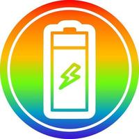 battery circular in rainbow spectrum vector