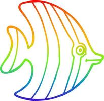 rainbow gradient line drawing cartoon angel fish vector