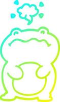 cold gradient line drawing funny cartoon frog vector