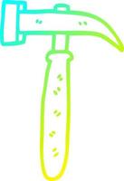 cold gradient line drawing cartoon hammer vector