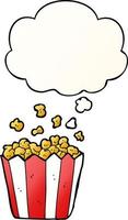 cartoon popcorn and thought bubble in smooth gradient style vector