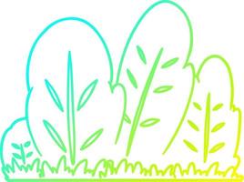 cold gradient line drawing cartoon hedge vector