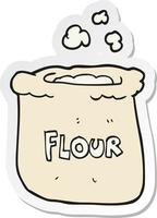 sticker of a cartoon bag of flour vector