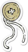 retro distressed sticker of a cartoon button vector