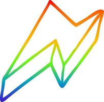 rainbow gradient line drawing cartoon decorative lightning bolt vector