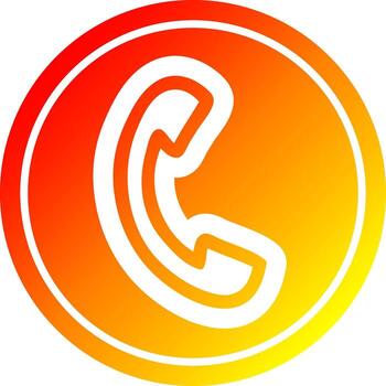 Auricular de teléfono circular en espectro de gradiente caliente vector