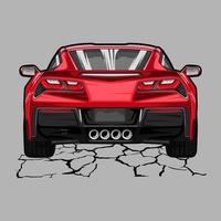 Back view car vector illustration for conceptual design